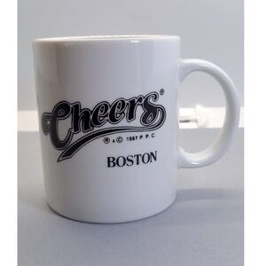 Vintage Cheers Boston Coffee Mug 1987 TV‎ Show Souvenir White Ceramic 80s Retro